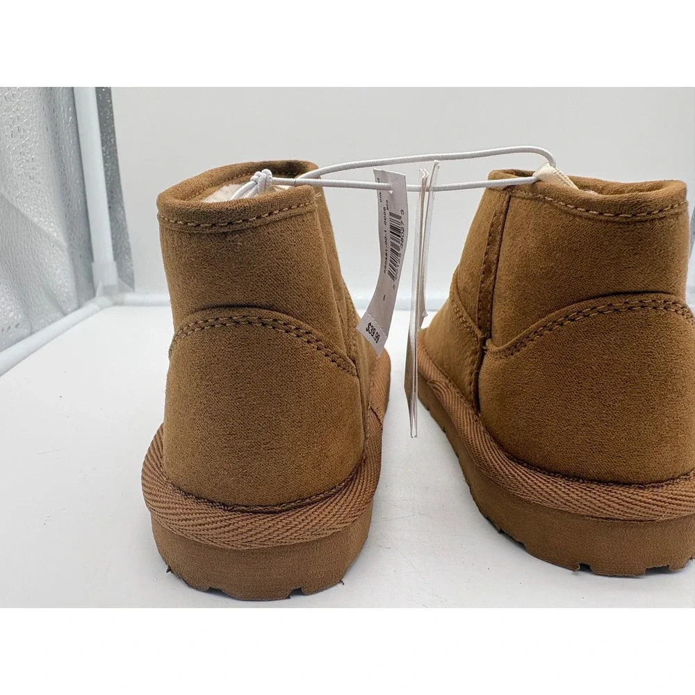 Baby Gap Toddler Size 6 Brown Vegan Suede Cozy Sherpa Lined Mini Boots Shoes NWT